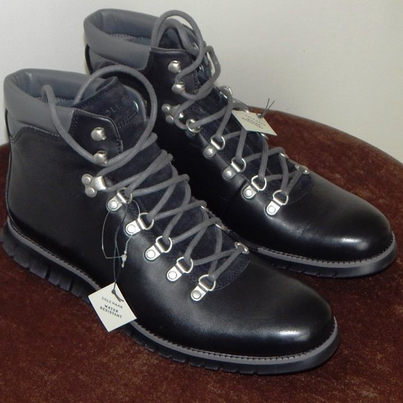 NIB Men's Cole Haan ZEROGRAND Waterproof Hiker C35594 Boots Black - Picture 1 of 7